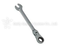 FLEXIBLE HEAD ONE-WAY RATCHETING COMBINATION WRENCH 